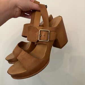 Kork-Ease Tan Leather Sandals with Buckle